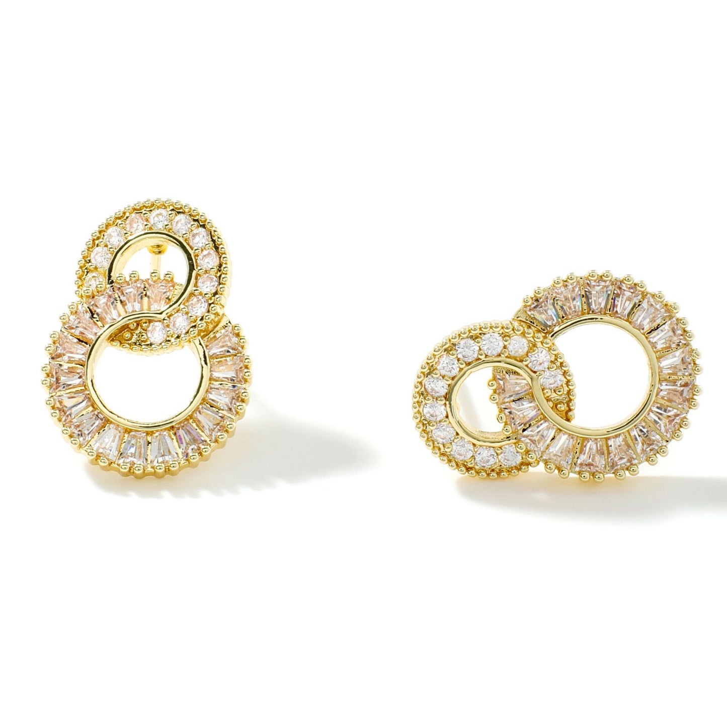 Circle Female Fashion Flash High-grade Zircon Earrings