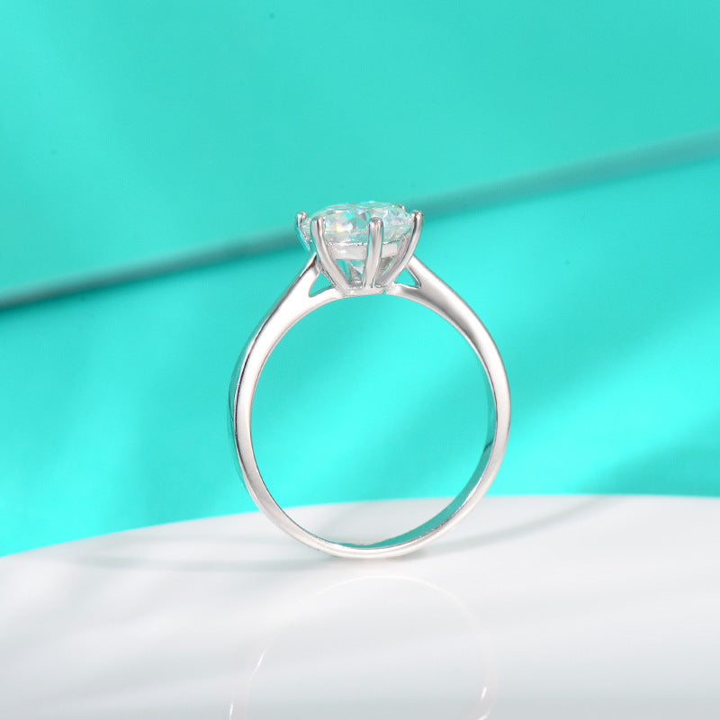 Sterling Sier Moissanite Female Style Opening Rings