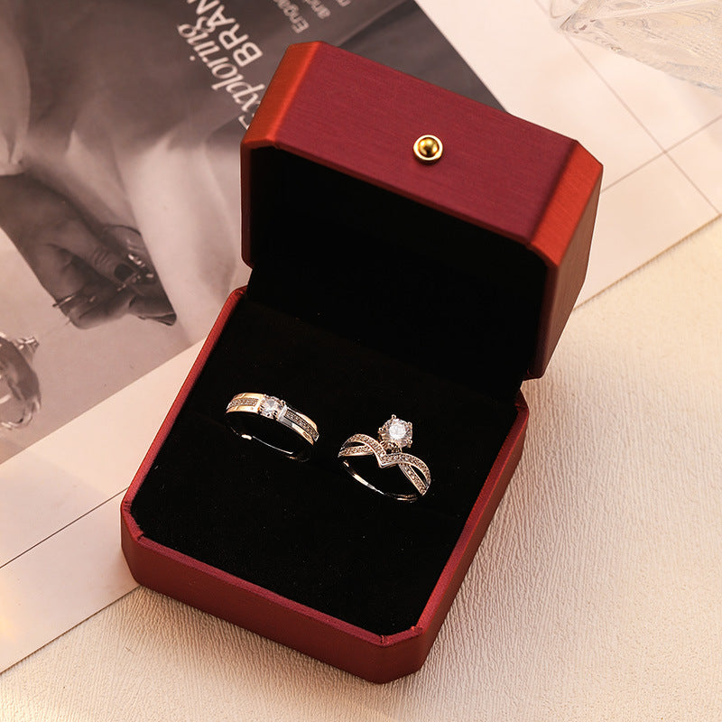 Karat Diamond Wedding Couple Ceremony Props Adjustable Rings