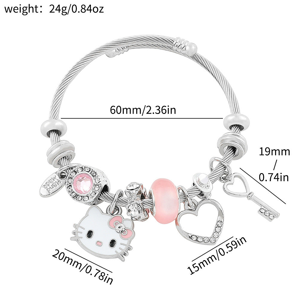 Cute Fashion Cat String Beads Open-ended Bracelets