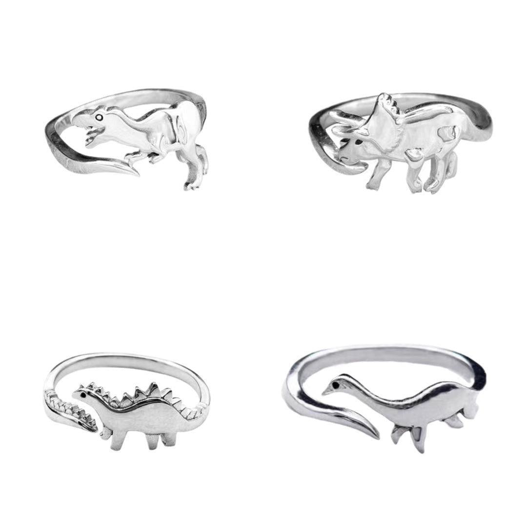 Triceratops Open Dinosaur Tyrannosaurus Female Adjustable Rings