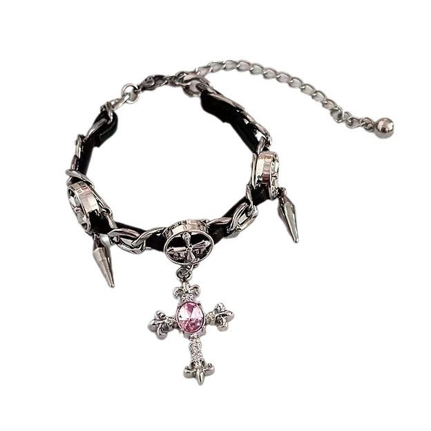 Dark Style Diamond Cross Hot Gothic Design Necklace