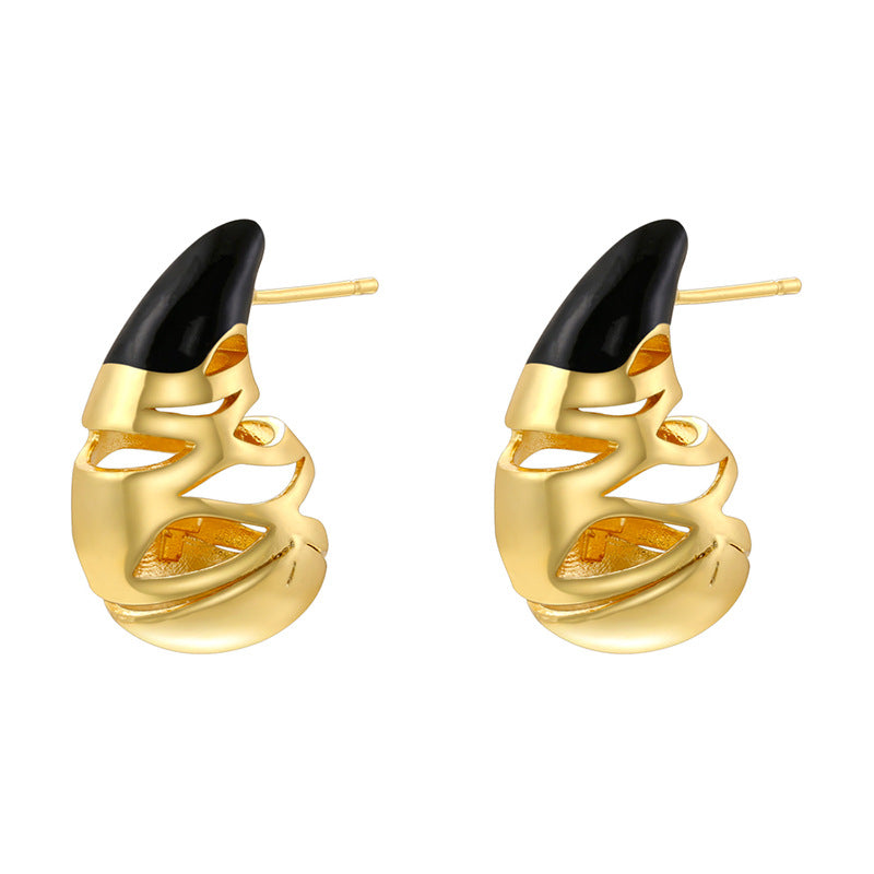 Colorful Oil Water Drop-shaped Minimalist Layered Earrings