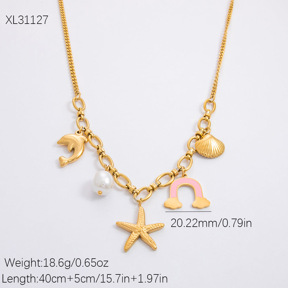 Butterfly Colorful Stainless Steel Cute Fashion Necklaces