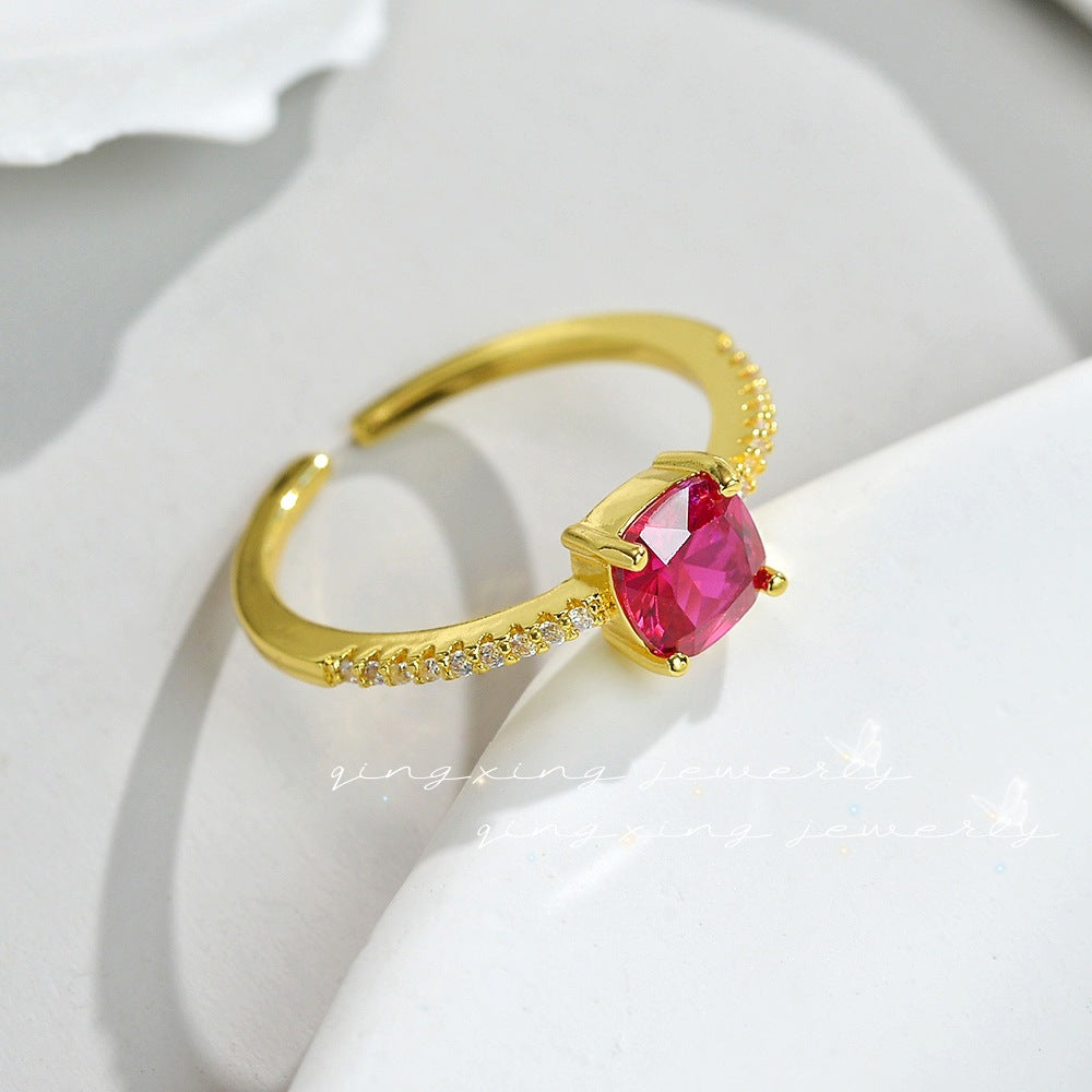 Inlaid Zircon Gold Plated Engagement Inner Rings