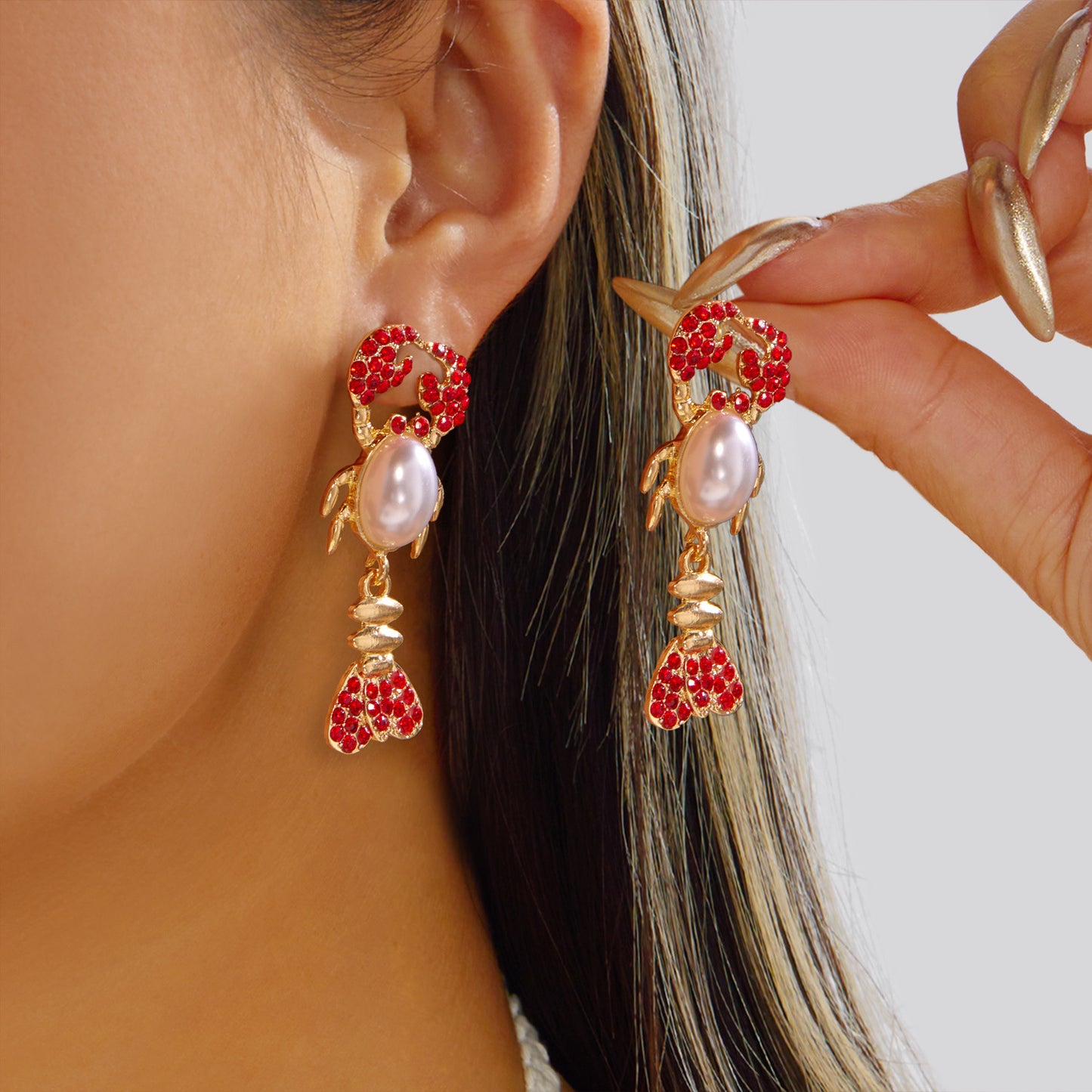 Exaggerated Lobster Personalized Trendy Ocean Vacation Earrings