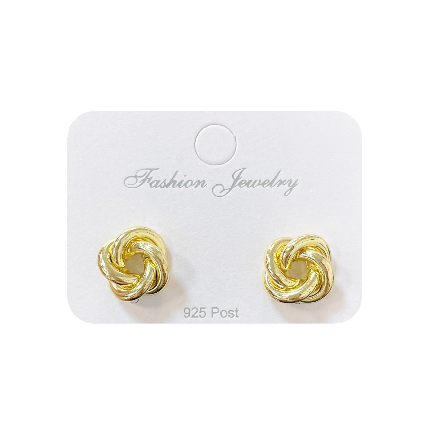 Women's Knot Circle Metal Sier Needle Cold High-grade Exquisite Earrings