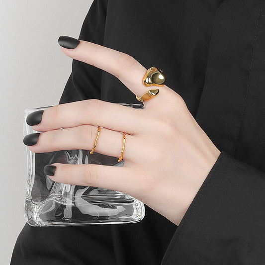 Women's Style Jewelry Niche Design Minimalist Irregular Rings