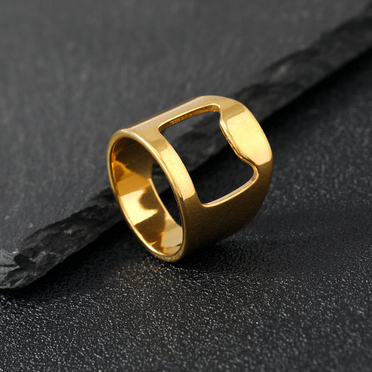 Men's Bottle Opener Laser Cutting Hollow Open Rings