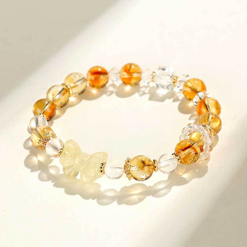 Lemon Bow Beaded Female Niche High Bracelets