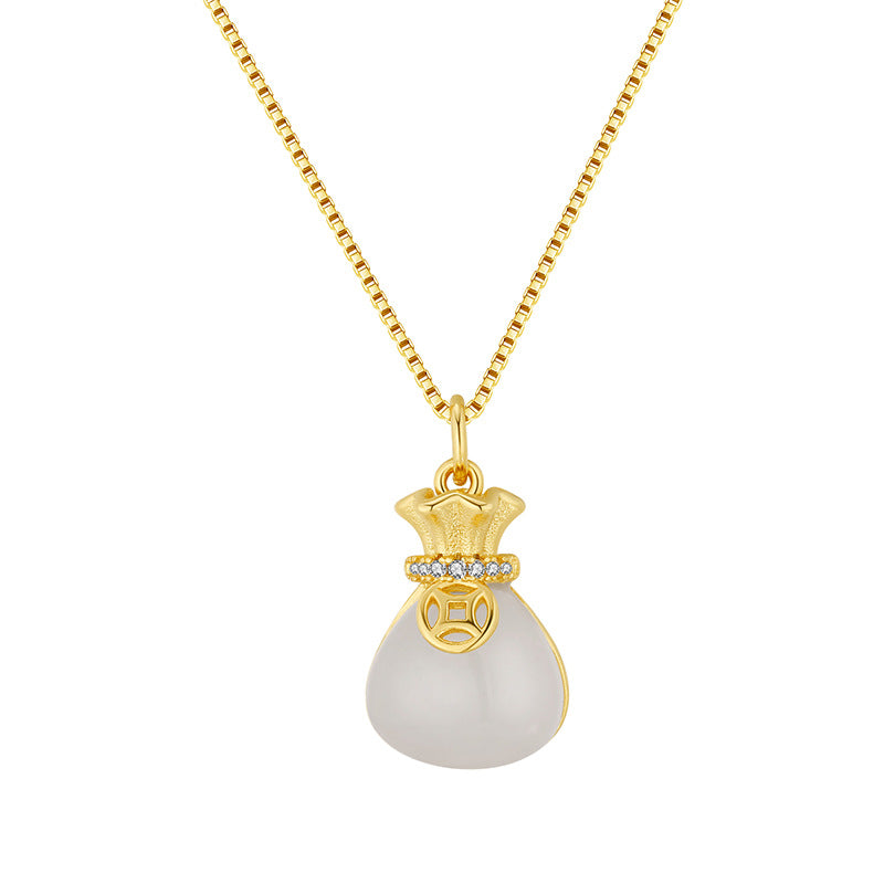 Coin Small Chinese Character Fu Bag Necklaces