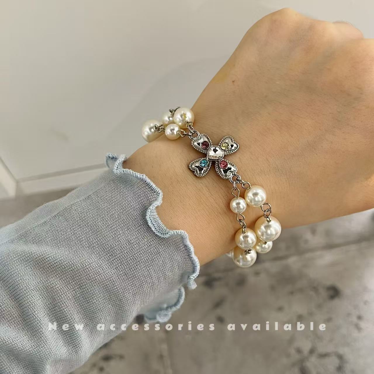 Korean Style Sweet Cool Colorful Crystals Cross Pendants