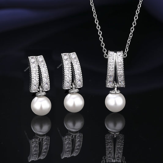 Zircon Light Luxury Tassel Clavicle Chain Jewelry Set