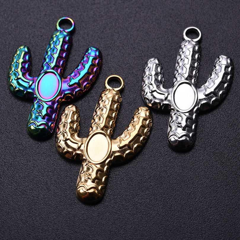 Stainless Steel Cactus Parts Single Accessories Handmade Pendants