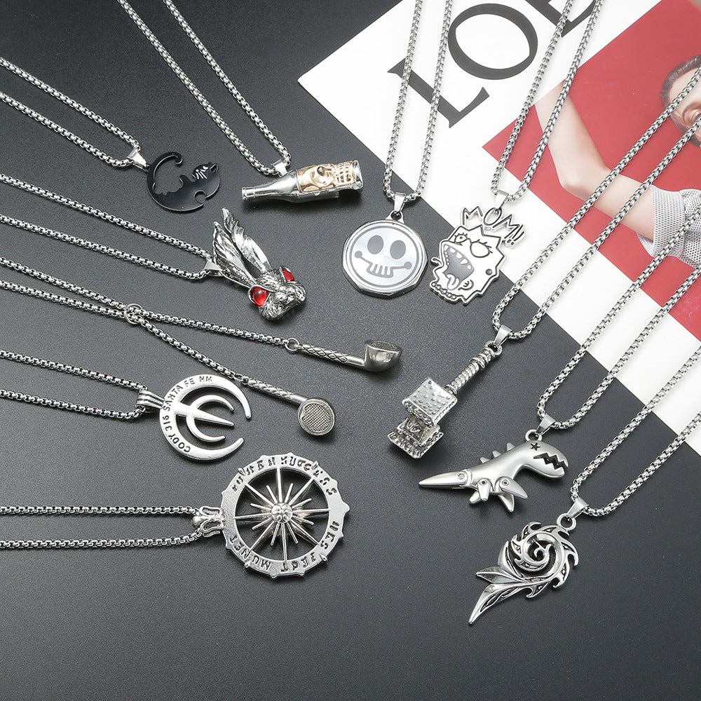 Women's & Men's Style Titanium Steel Versatile Retro Personalized Necklaces