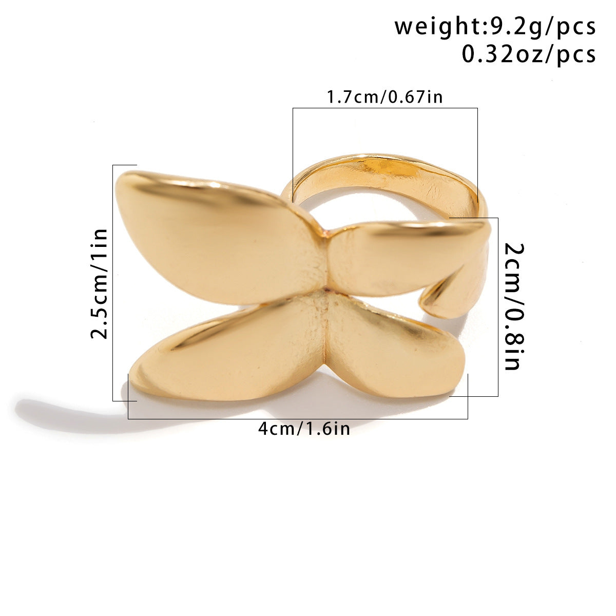 Women's Minimalist Bowknot Double Finger Exaggerated French Rings