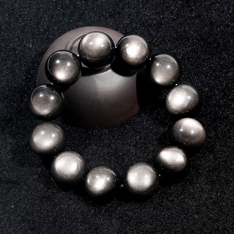 High Goods Big Round Eye Bright Double Cat Crystal Gem Bracelet