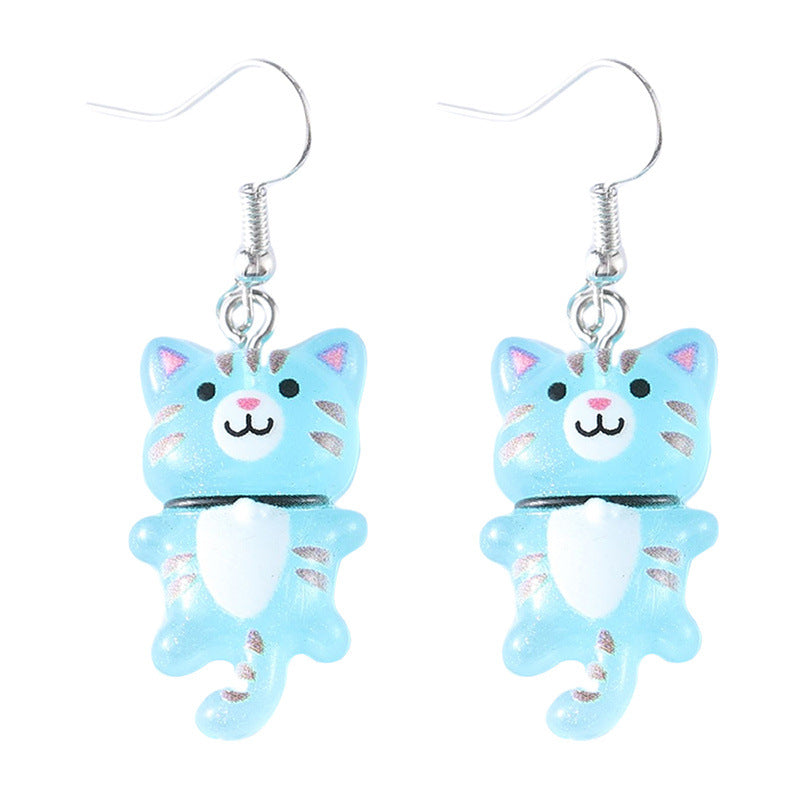 Tail Kitty Small Cute Fun Animal Earrings