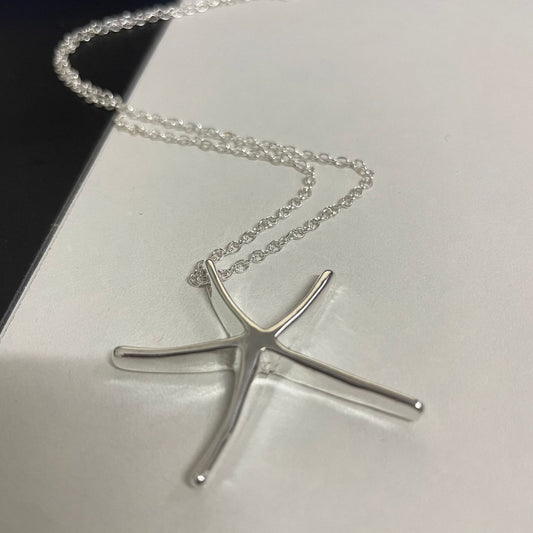 Women's Sier Three-dimensional Starfish Korean Style Simple Everyday Necklaces