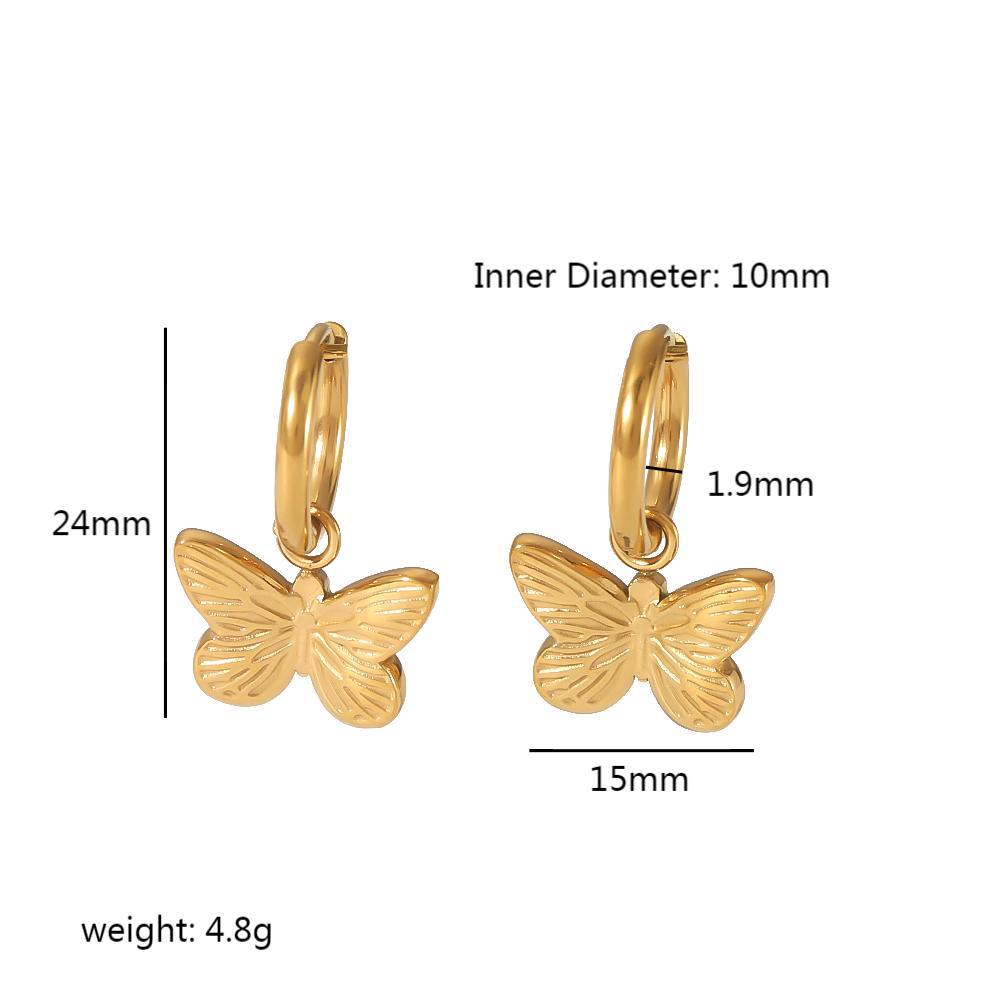 Flower Niche High-grade Butterfly Stainless Steel Earrings