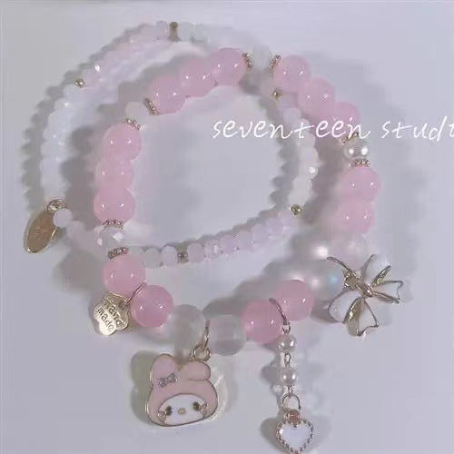 Cute Sweet Soft For Crystal String Beads Chain Bracelets