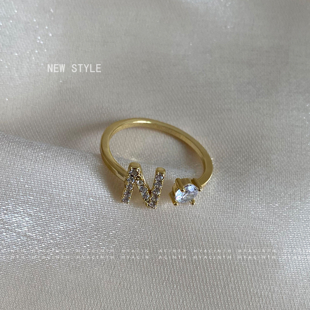 Women's Personalized Letters Niche Design Open Light Luxury Rings