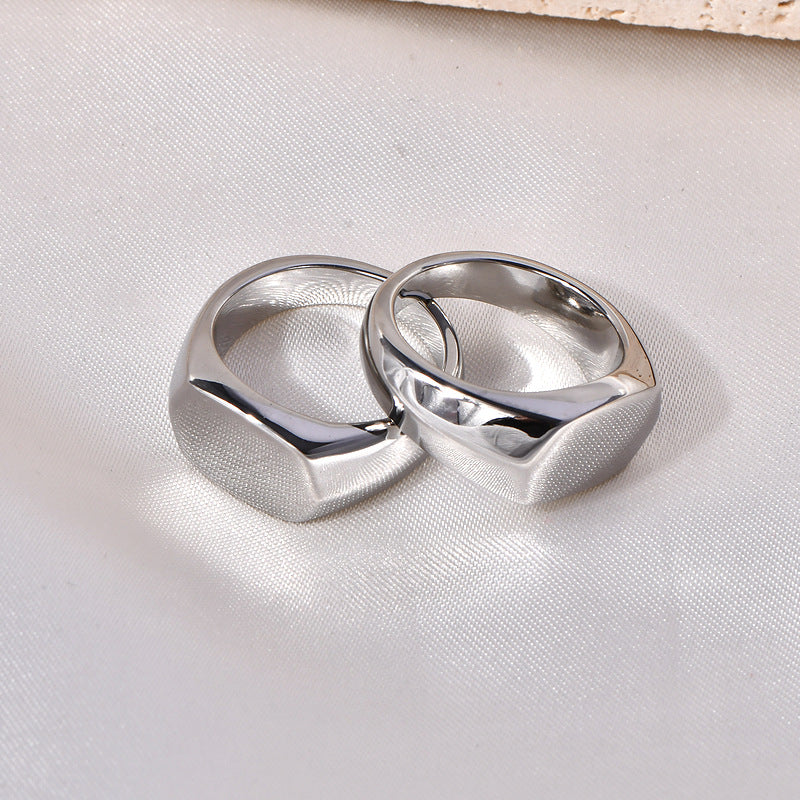 Nordic Light Luxury Simplicity Trendy Oval Flat Hot Rings