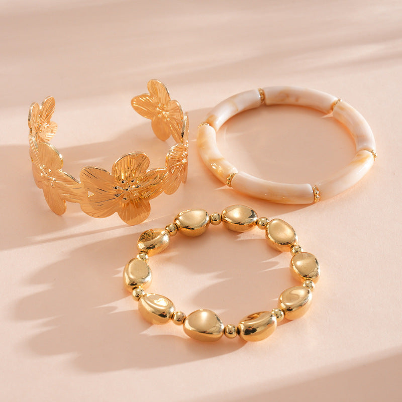 Women's Deep Coffee Leopard Retro Exaggerated High Bracelet