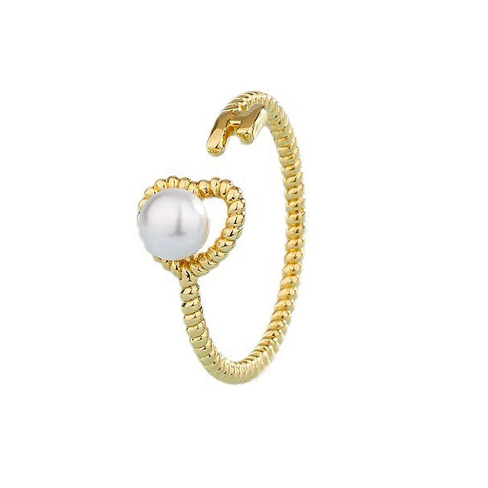 Antique Twist Pearl Gold-plated High Sense Court Rings