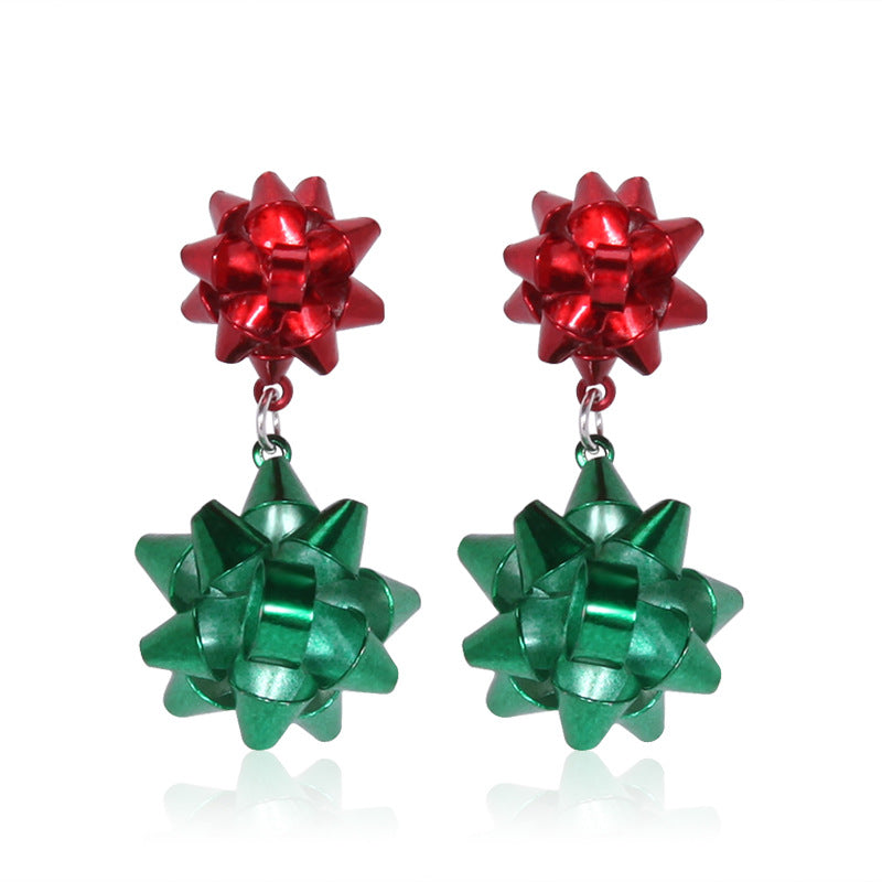 Women's Christmas Fashion Design Long Alloy Bulb Earrings