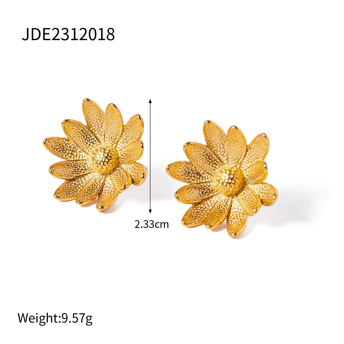 Summer Gold Stainless Steel Little Daisy Earrings