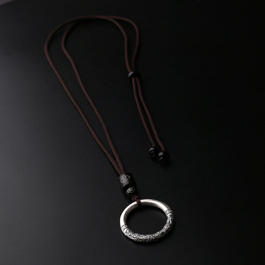 Style Auspicious Cloud Peace Buckle Circle Personality Sweater Necklaces