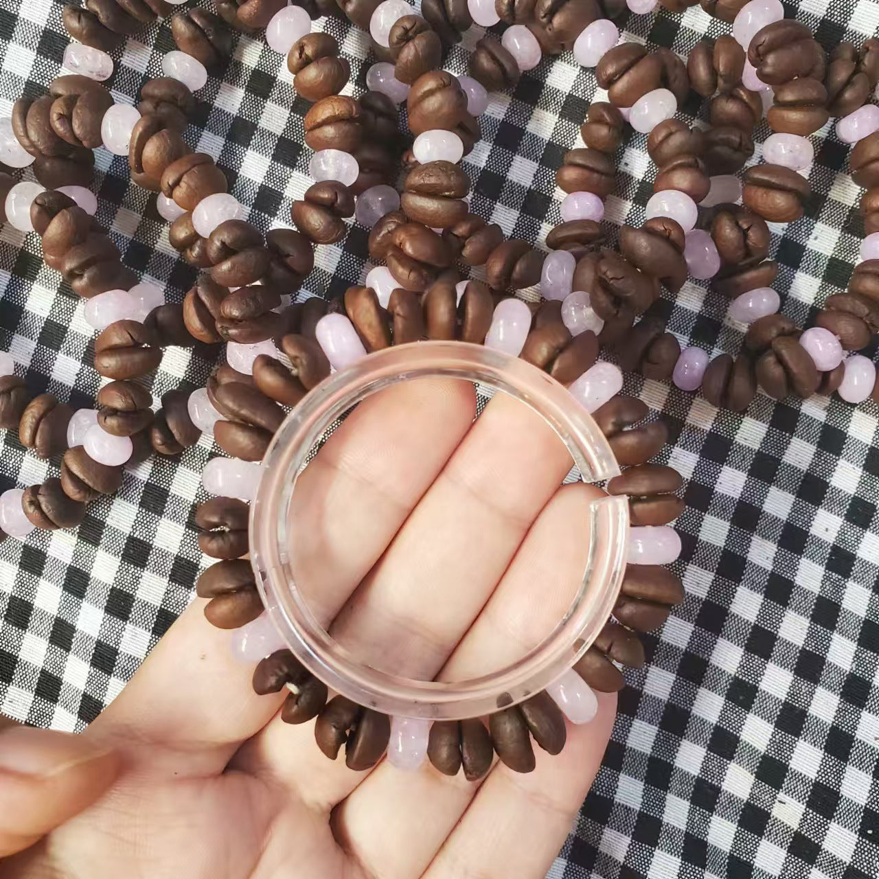 Coffee Bean Ebony Kitten Head Passion Fruit Seed Bracelets