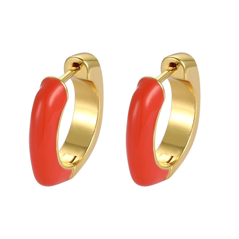 White Enamel Female Light Luxury Minority Design Advanced Sense Earrings