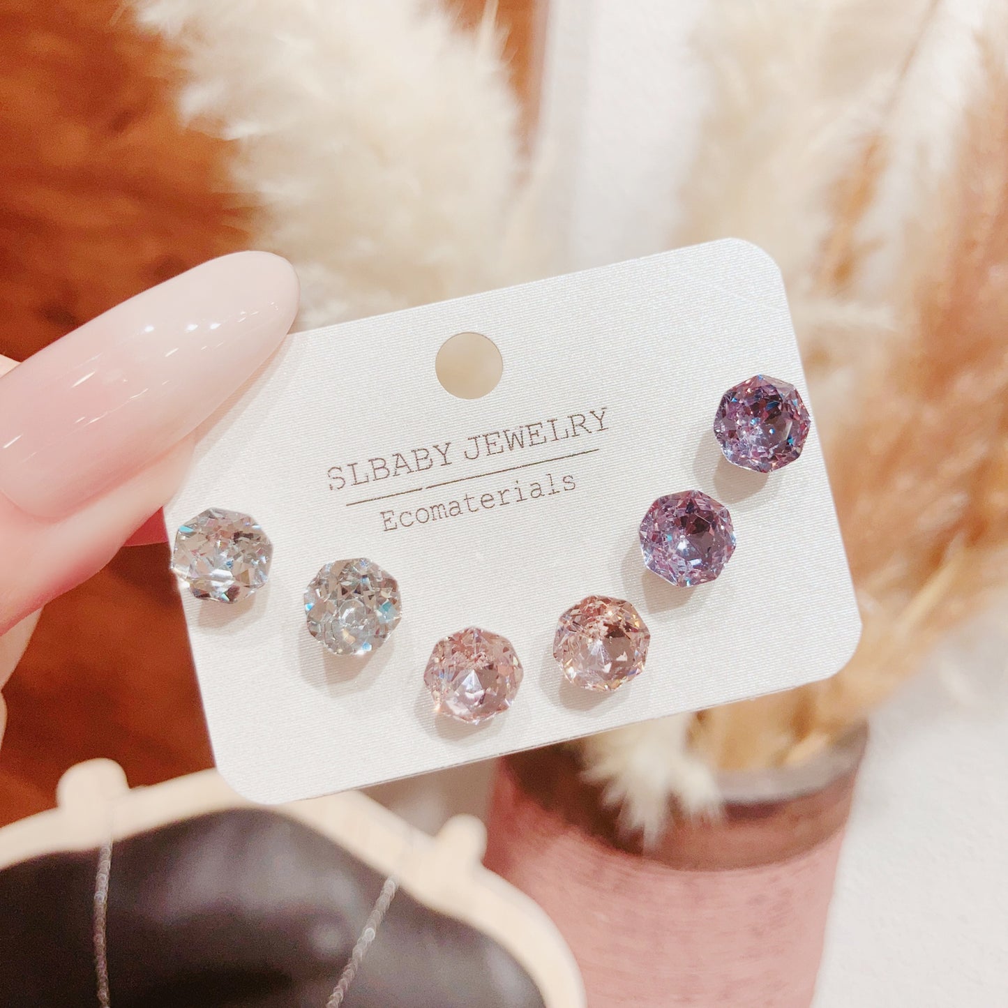 Women's Cool Geometric High-grade Minority Simple Color Stud Earrings