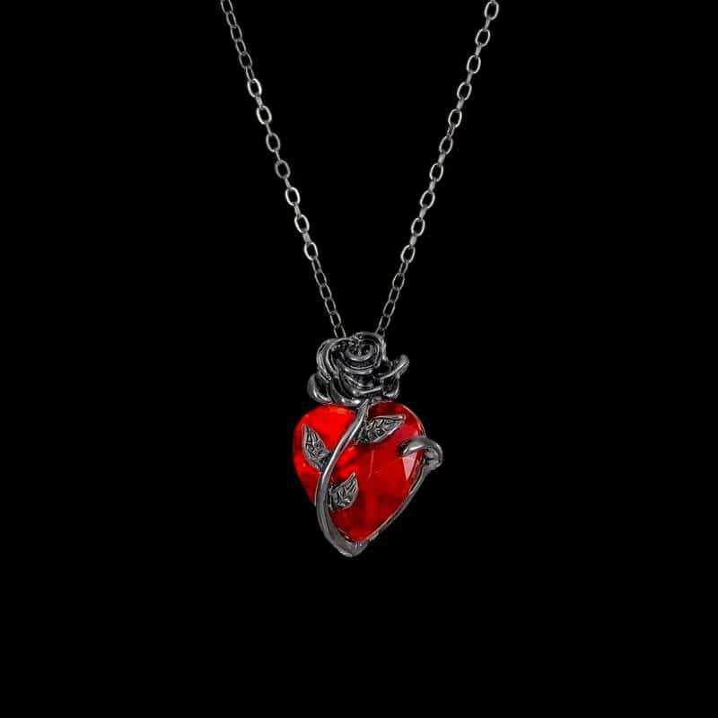 Rose Gothic Dark Design Winding Flower Necklaces