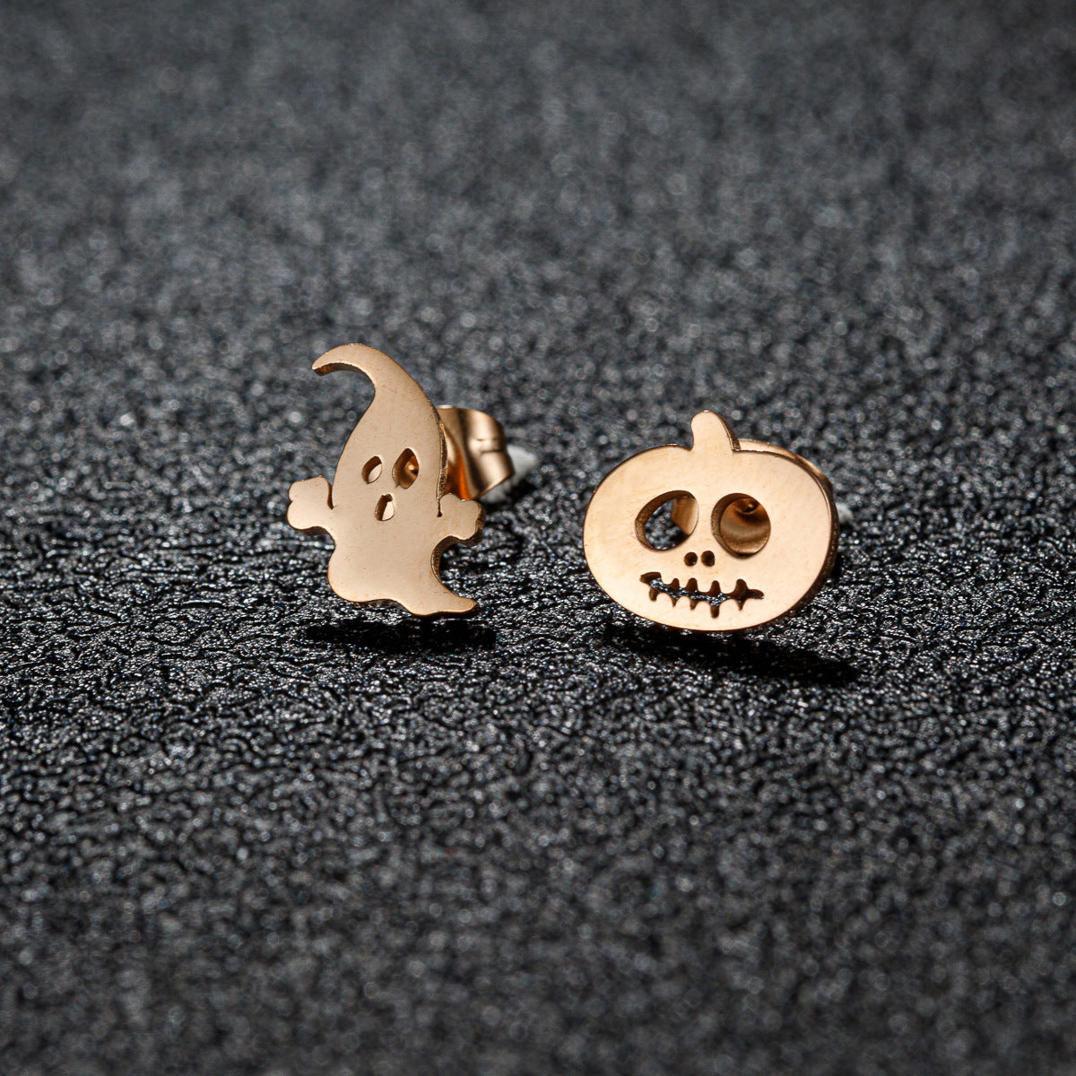 Ornament Stainless Steel Halloween Pumpkin Ghost Skull Asymmetric Earrings