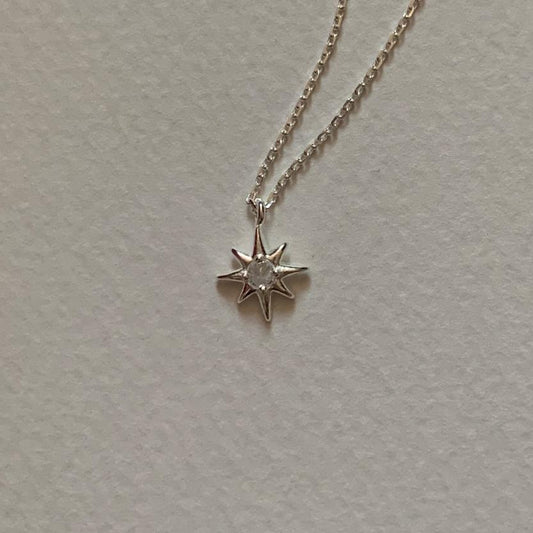Style Sterling Sier Eight Awn Star Zircon Necklaces
