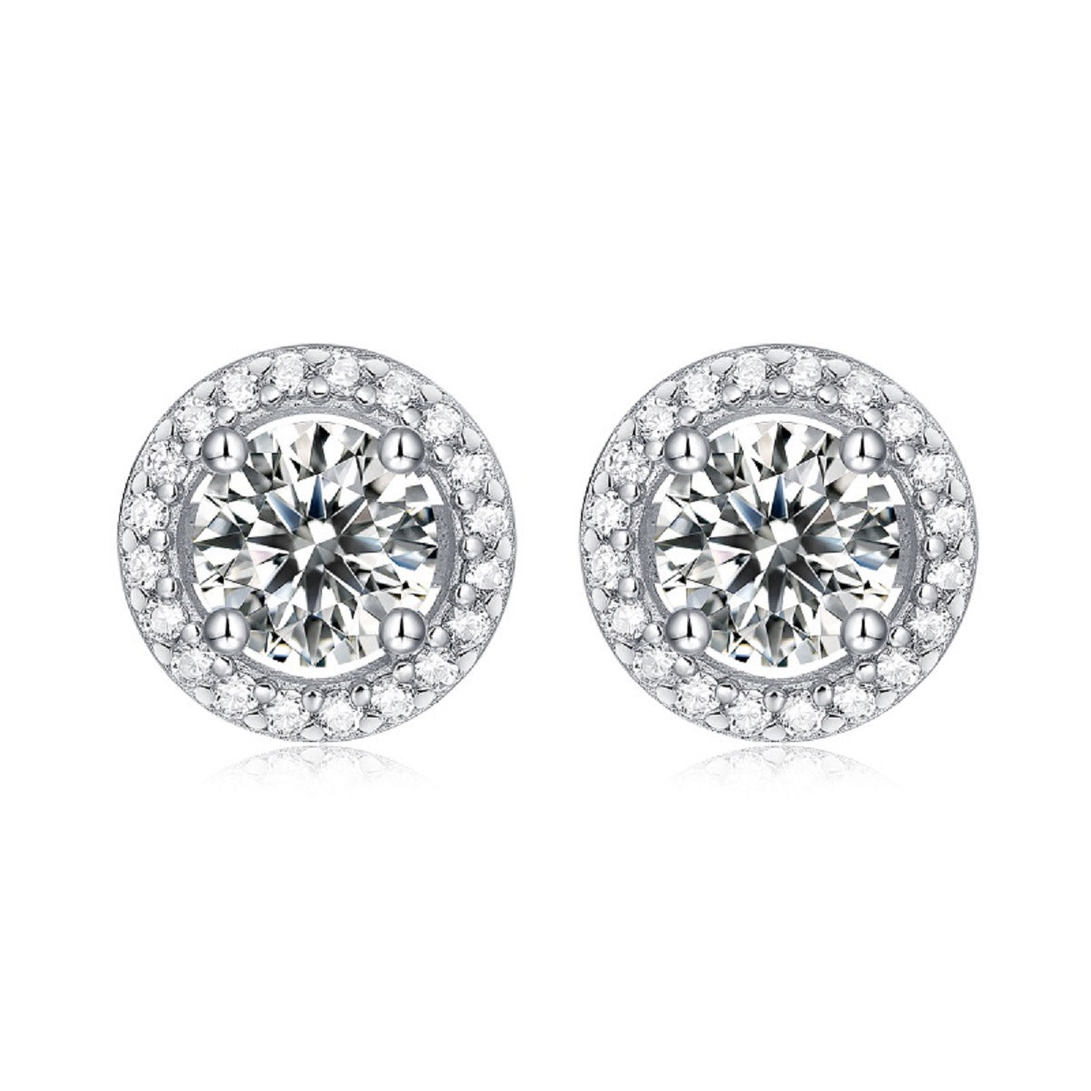 Women's Round Bag Elegant Moissanite Gift Ear Earrings
