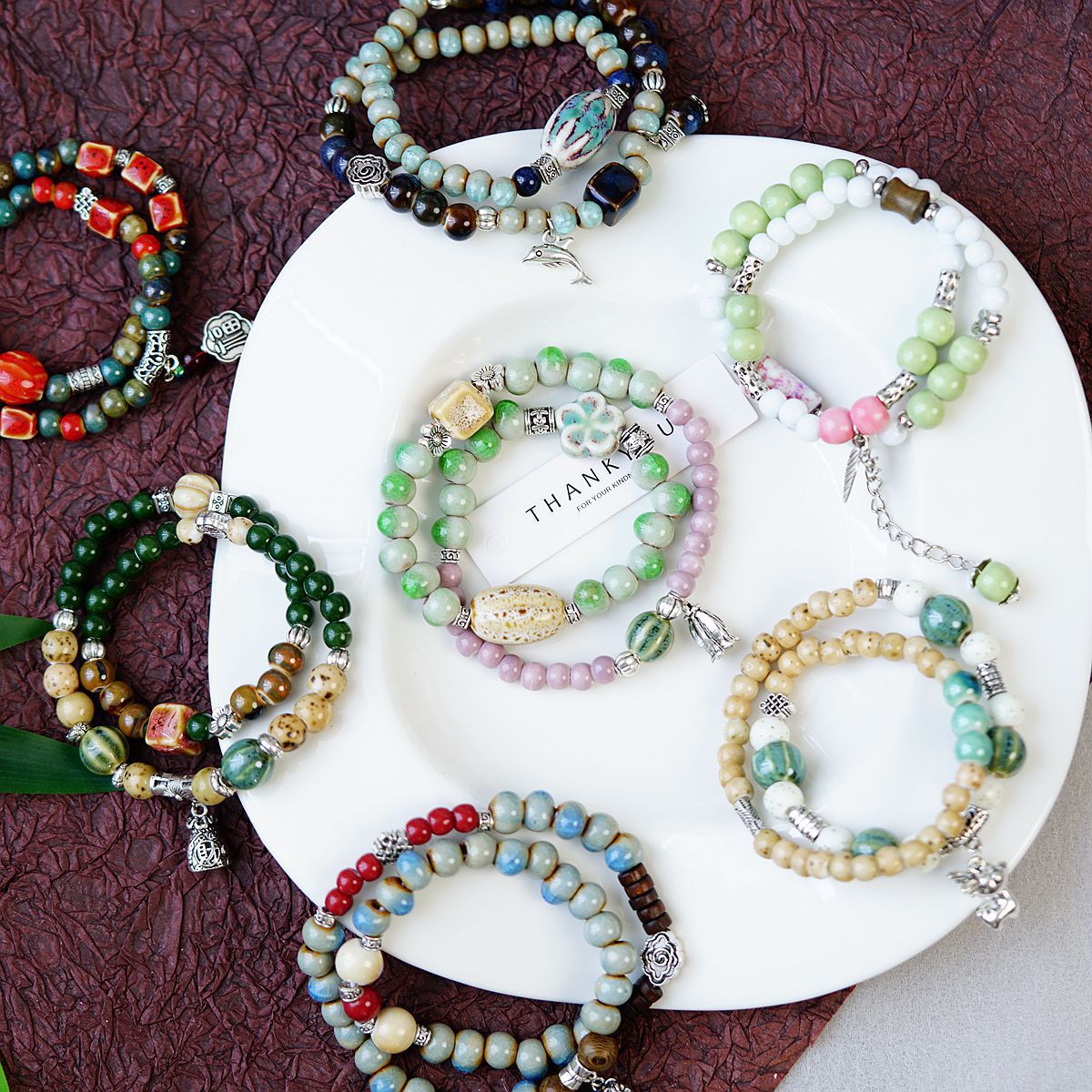 Ceramic Chinese Female Accessories Ethnic Style Bracelets