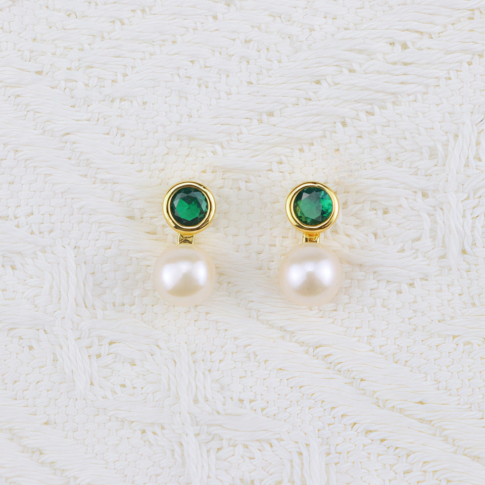 Women's Pearl Ear High-grade Square Simple Temperament Stud Earrings