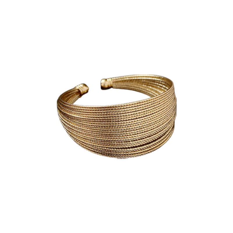 Women's Real Gold Electroplated Open-ended High Profile Fashion Affordable Luxury Bracelet