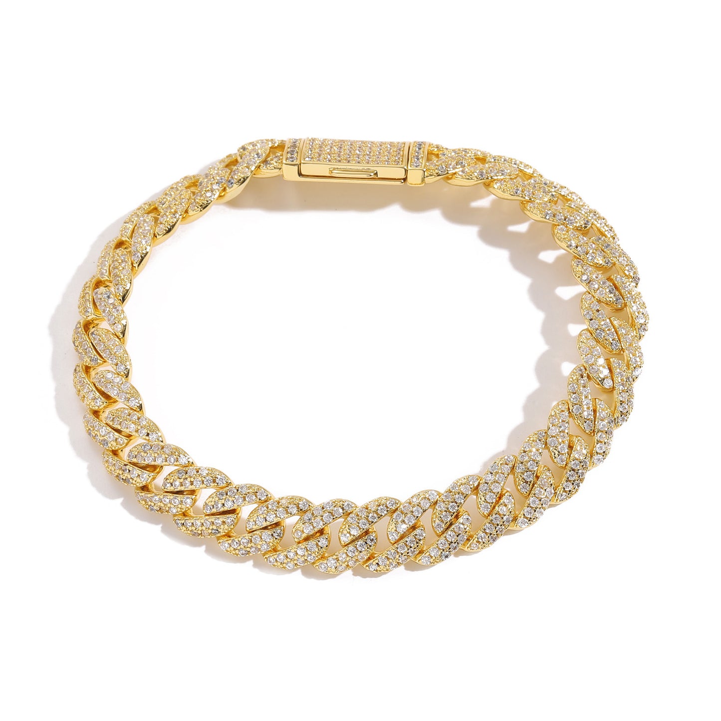 Men's Double Row Zircon Cuban Link Chain Necklaces