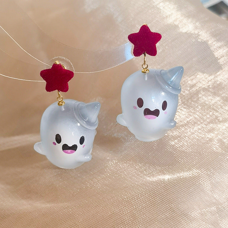 Black Bowknot Ghost Halloween Cute Christmas Earrings