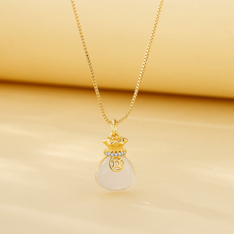 Coin Small Chinese Character Fu Bag Necklaces
