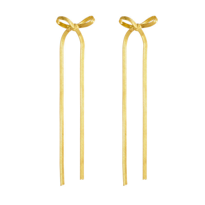 Bow Auricular Needle Simple Butterfly Elegant Earrings