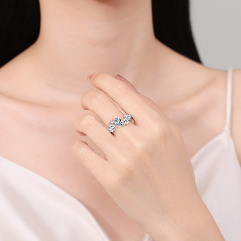 Women's Fashion Leaf Engagement Zircon Personalized Diamond Rings