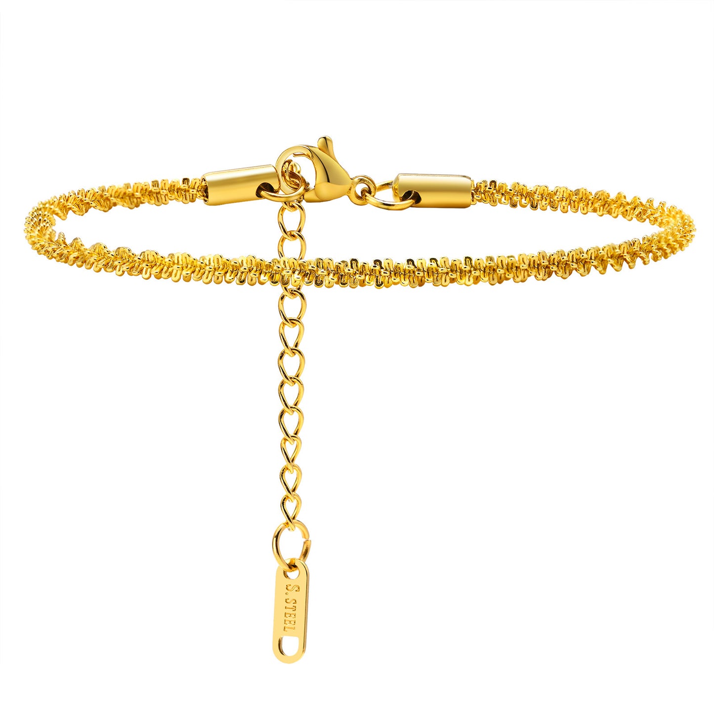 Simple Stainless Steel Golden Twin Fashion Bracelets