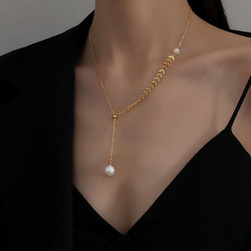 Steel Female Clavicle Chain Swan Clover Necklaces