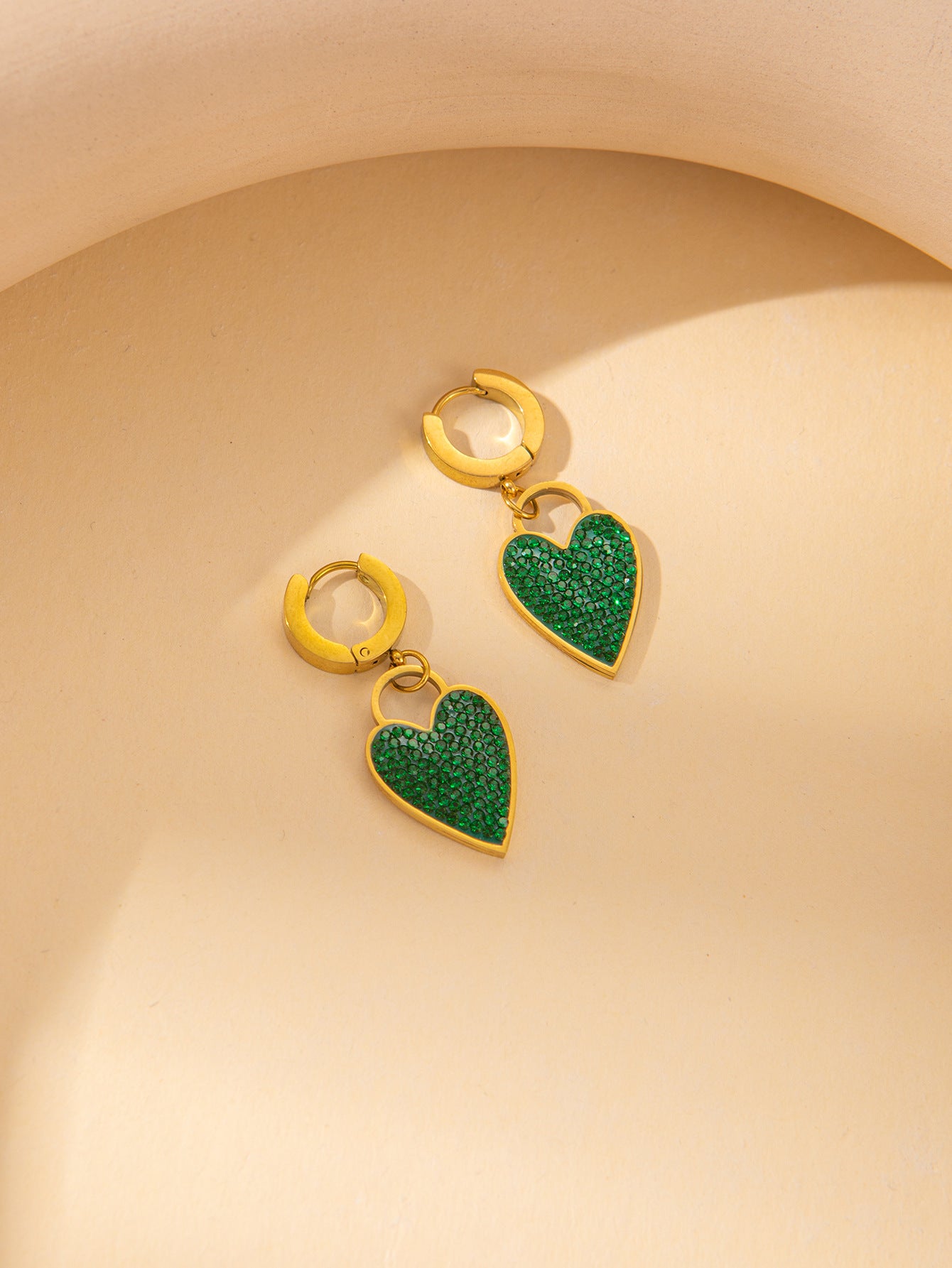 Women's Female With Hearts Zircon Light Luxury Design Earrings